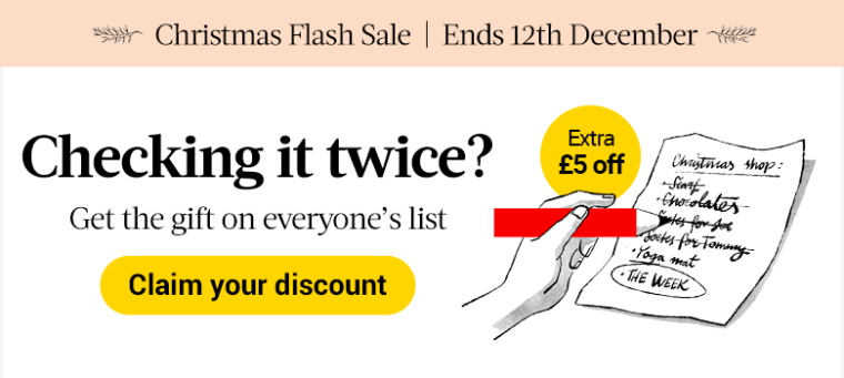 Save an extra £5 on Christmas gifts until 12th December
